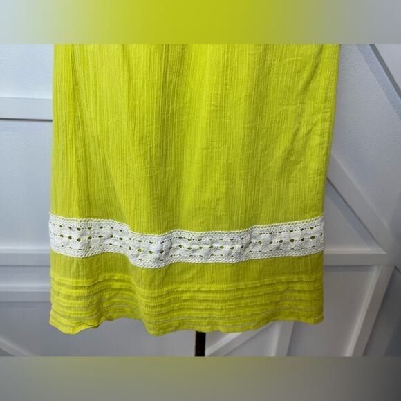 Anthropologie Edme & Esyllte Boho Yellow Gauzy Shift Tank Dress Size Small - Picture 4 of 10